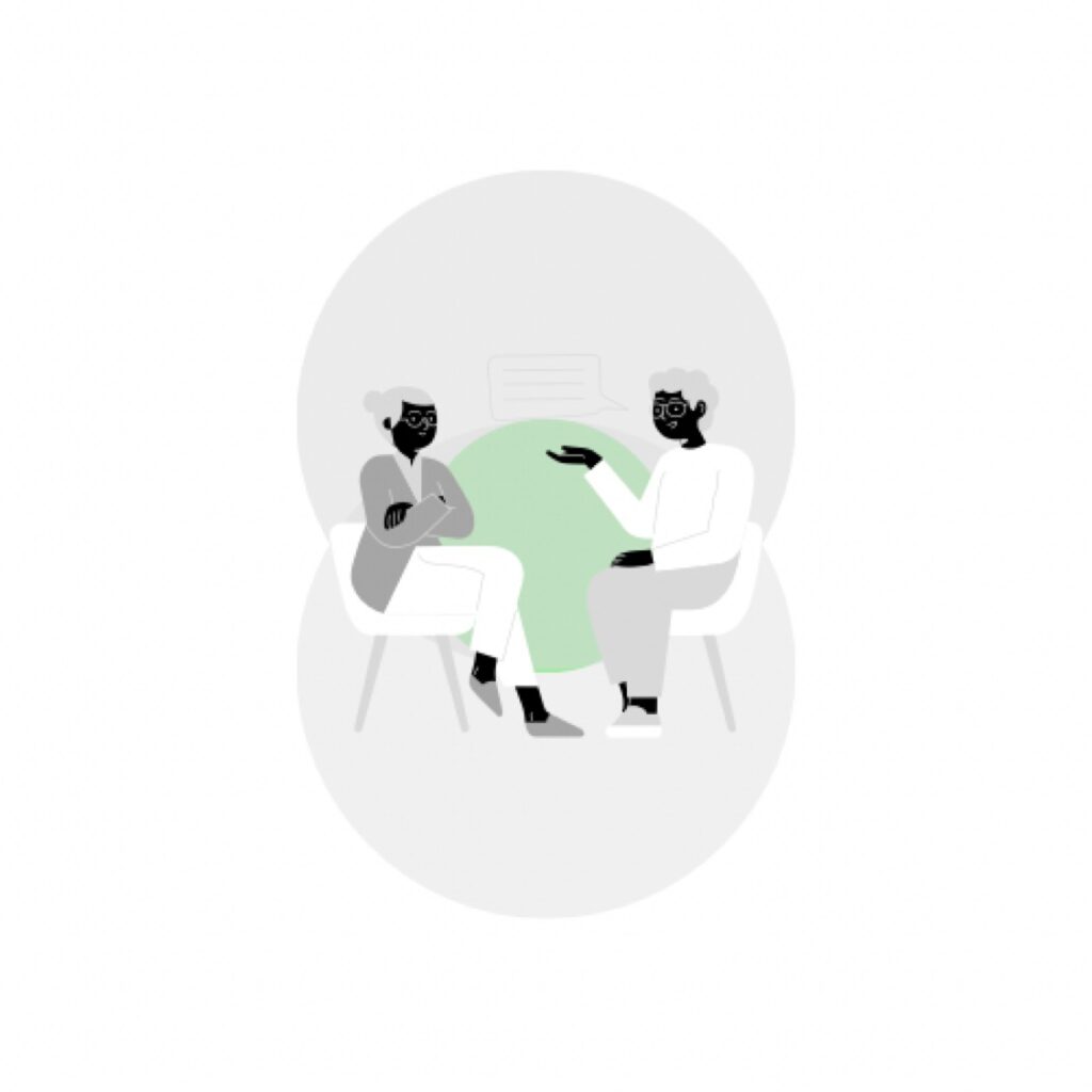 Clinical therapy counselling session illustration